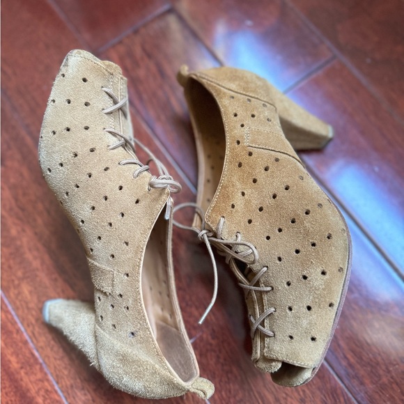 Rachel Comey Anthropologie Suede Laced Oxfords Heels size 6.5 - Picture 6 of 9